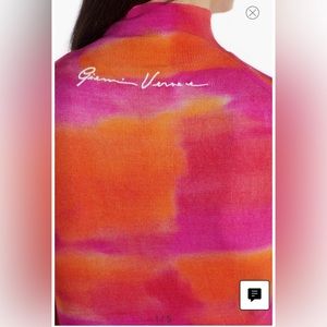 Versace Tie Dye Silk Sweater Dress in orange/pink
